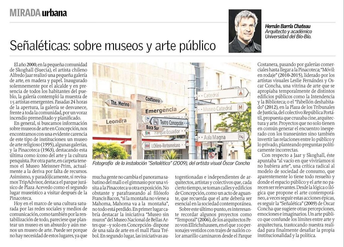 Señaleticas: sobre museos y arte público en Concepción