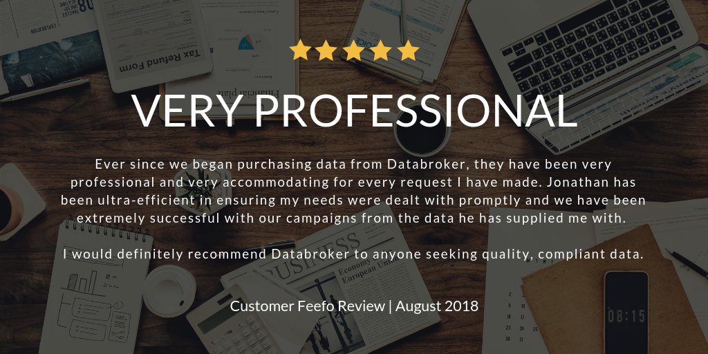 Databroker's tweet image. Great review for our very own @DatabrokerJH. Keep up the good work Jonathan! If you're in need of clean, accurate #data you know you can trust? Click the link below to request a quote today. ow.ly/i1Cj30lFN8T