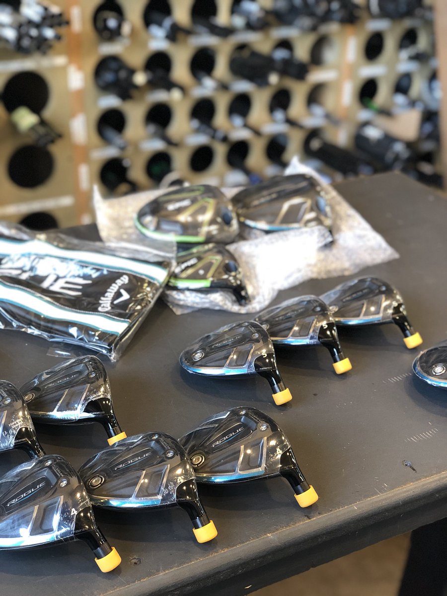 Foregolfcustom's tweet photo. A drop of @CallawayGolfEU Rogue fairway wood heads  and some Epic in the back have just landed and are ready for some custom build in WorkShop. #buildingbettergolfers #foregolfcustom https://t.co/V0PSCl6Lf1