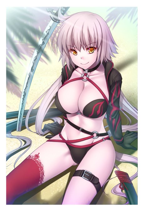 イベント終わっちゃったけど水着ジャンヌオルタ描いた。この子私の好みにハマりすぎてやばい。 