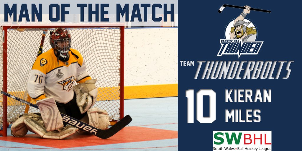 Last nights MOM for THUNDERBOLTS was #10 Kieran Miles in his first game <a href="/swbhl/">SWBHL</a> Well done Kieran #netminder #ballhockeyuk