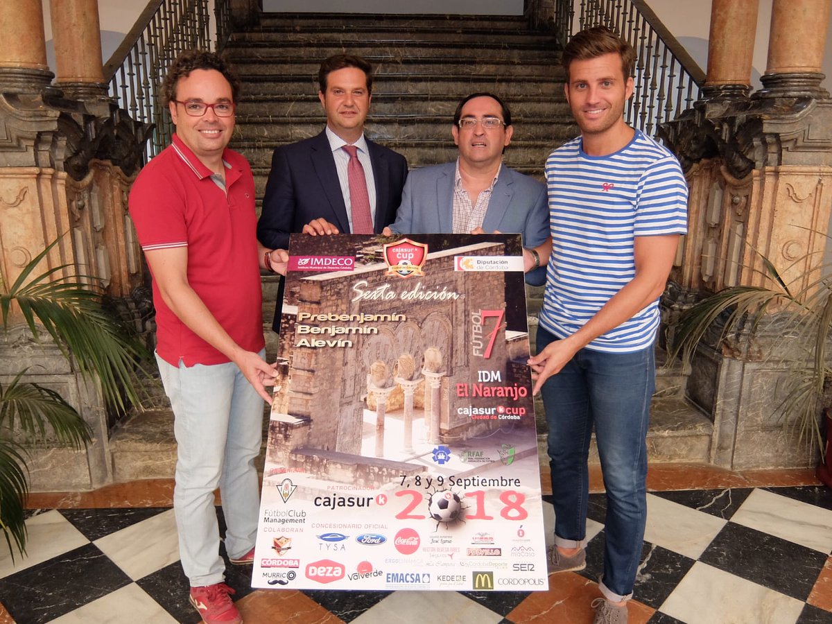 IMDECO_'s tweet photo. Se presenta el VI Torneo de Fútbol 7 Base "Ciudad de Córdoba" CajaSur Cup 2018 para su celebración 7, 8 y 9 Sept en IDM Campos de Fútbol El Naranjo, organizado por @FC_Management https://t.co/O18ANfWhdT