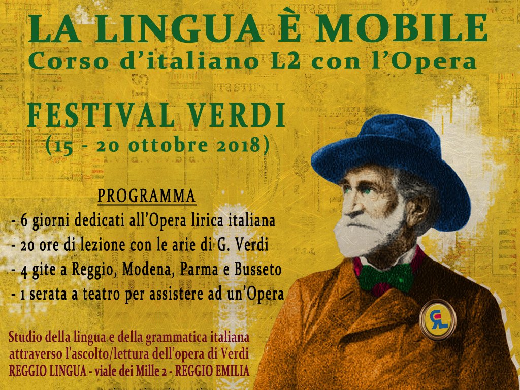 🎵 CORSO DI #LINGUAITALIANA CON L'#OPERA #LIRICA 🎵
Imparare la lingua e la #grammaticaitaliana attraverso l'#OperaItaliana.
[イタリア語教室] [イタリア語講座] [イタリア語勉強] [イタリア語勉強中] [イタリア語] [イタリア語で] #LanguageSchool #GiuseppeVerdi
reggiolingua.it/imparareitalia…