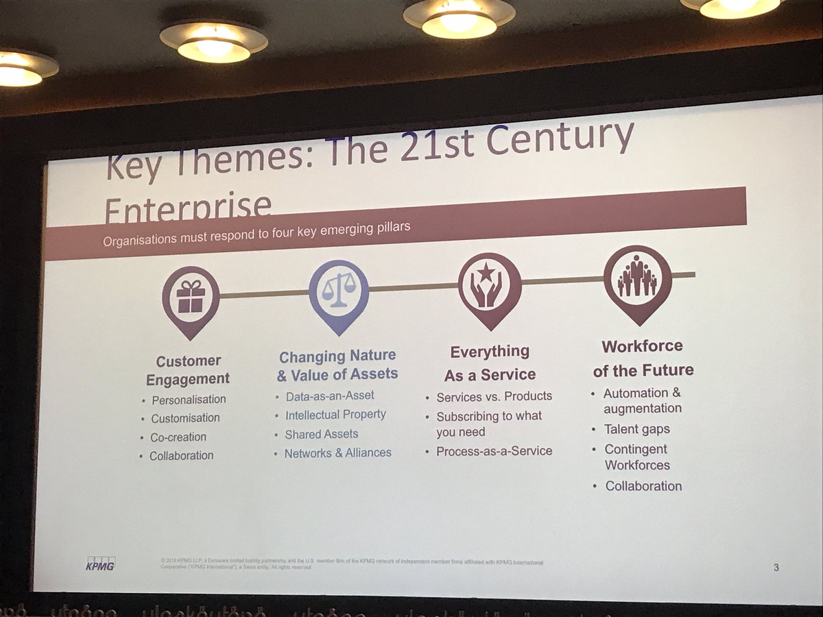 WickholmB's tweet photo. A key pillar to manage in the future is people who look at career paths differently #StrategyForum18 #kpmgfinland #marktucker https://t.co/XbhZz9rPiX