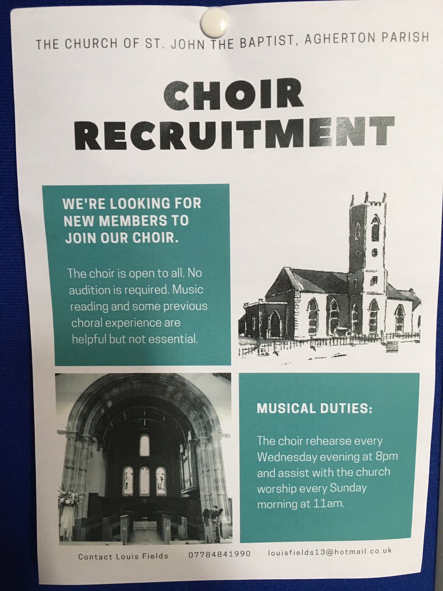 aghertonparish's tweet photo. We're looking for new members for our parish choir https://t.co/W1KbaYpQLI