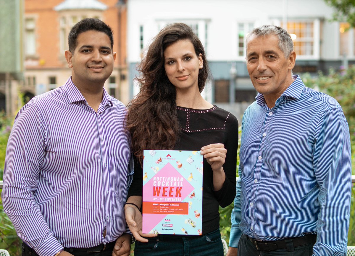 NottinghamBID's tweet photo. Congratulations @BarIberico  for winning the overall title of Nottingham’s Best Cocktail with Summer at Starkey's 🎉 All the cocktails are now available for people to enjoy during #NottmCocktailWeek at participating venues. Find out more at: https://t.co/qiErjPgNc0 https://t.co/NcJoGGkpih