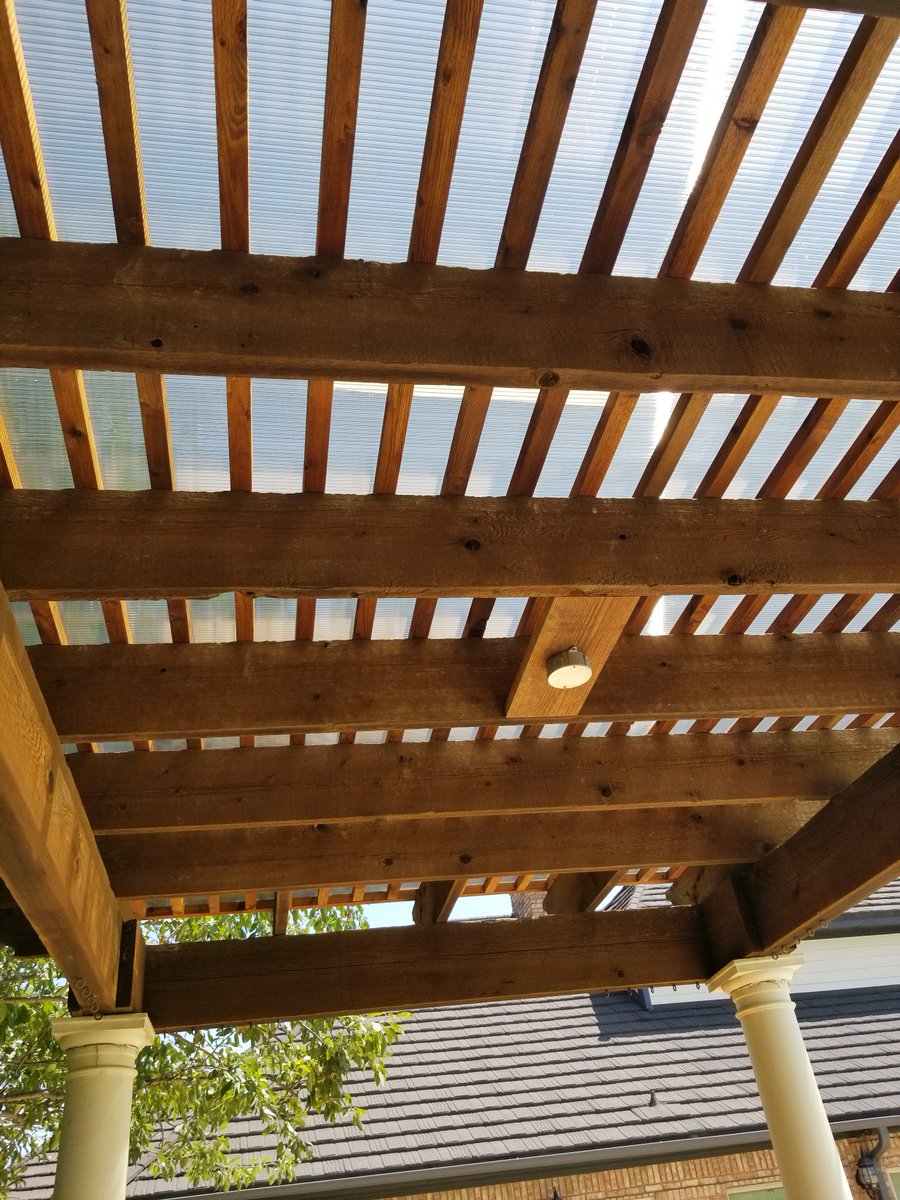 PergolaCover's tweet photo. Check out one of our recent residential Polygal projects. It looks great and offers UV protection. Win - Win! #multiwall #pergola https://t.co/vfm3iacB4W