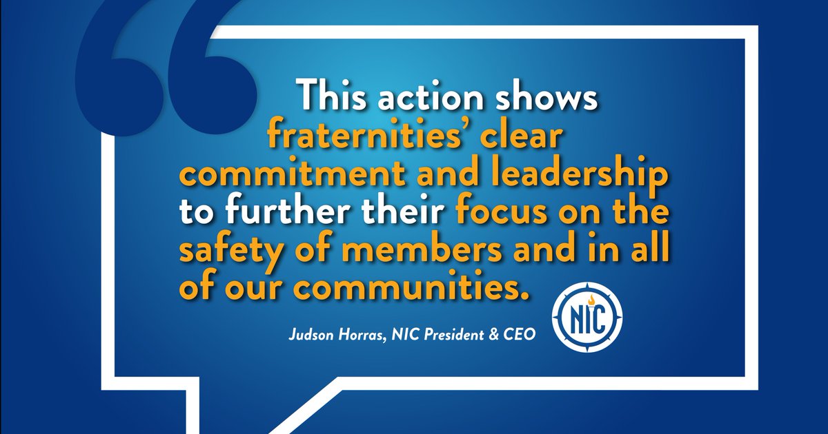 nicfraternity's tweet photo. In an important, decisive action to enhance health and safety in fraternity communities, the 66 fraternities of the NIC adopted a Standard prohibiting hard alcohol from fraternity chapter facilities and events. https://t.co/JBBHKlcmKj https://t.co/vRwd93Uo2R
