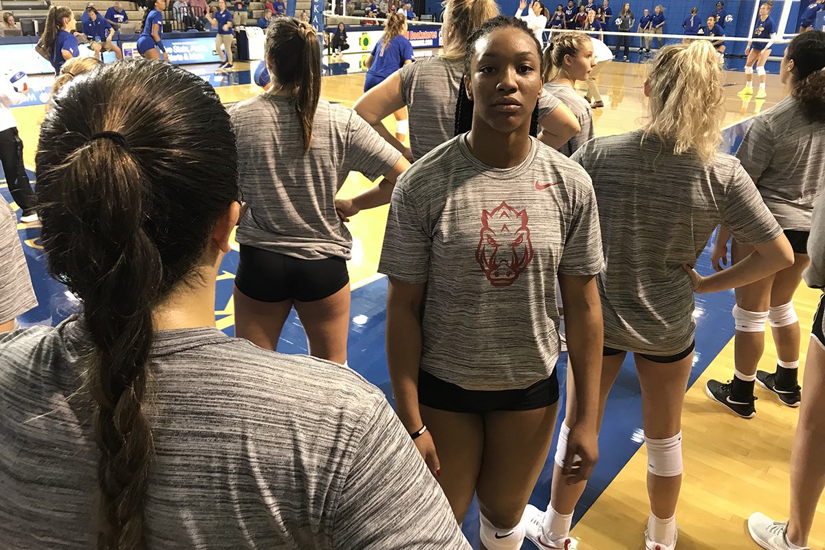RazorbackVB's tweet photo. Your mood before and after you find out we’re back at Barnhill Arena this weekend!

Kicking off the Arkansas Classic on Friday vs Butler at 7 p.m.

#WPS 🐗🏐 https://t.co/bQz4utFM0s