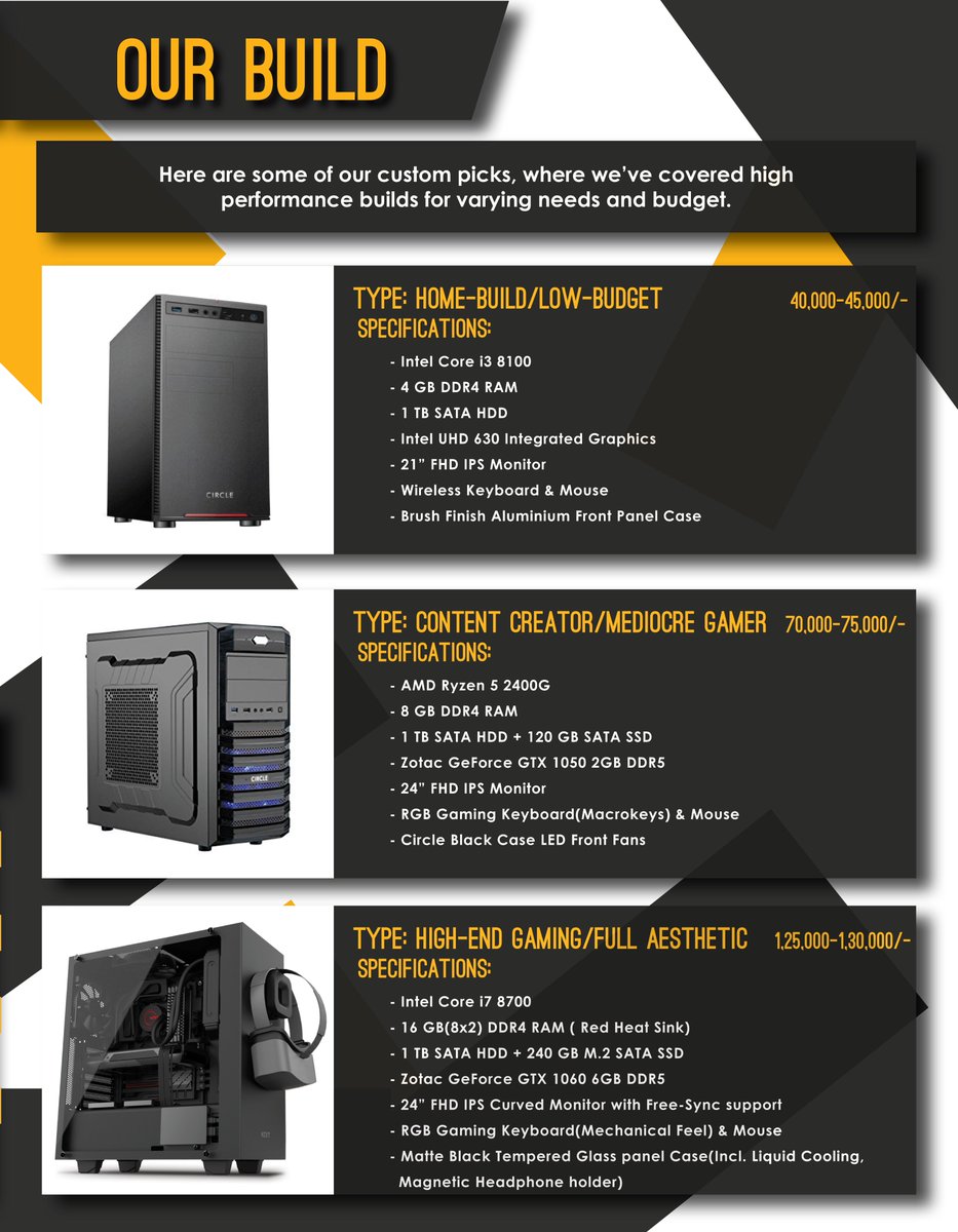 cic_tech's tweet photo. Here we are to suggest you the best compatible PC for your specific tasks. So check out some of our brand news custom builds. https://t.co/dUPC1r9gQc