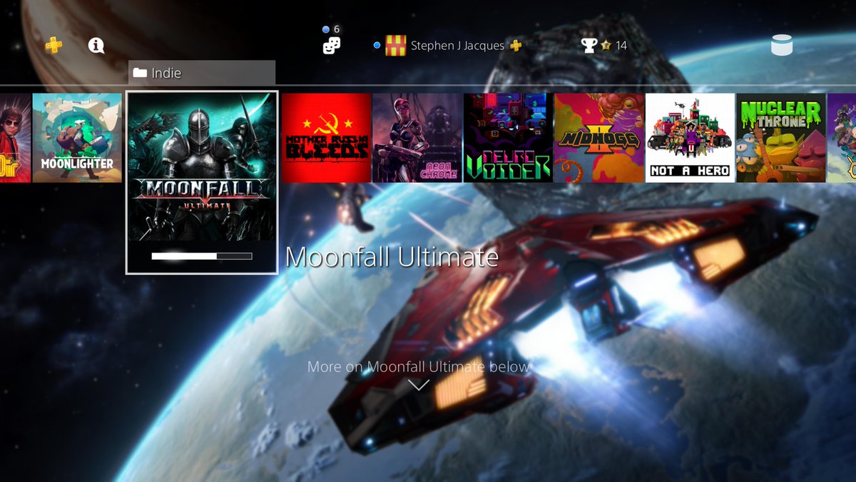 Northlander74's tweet photo. @FishcowStudio @WalesInter DOWNLOADING!!! #MoonfallUltimate #PS4share https://t.co/YJCehbxEDF