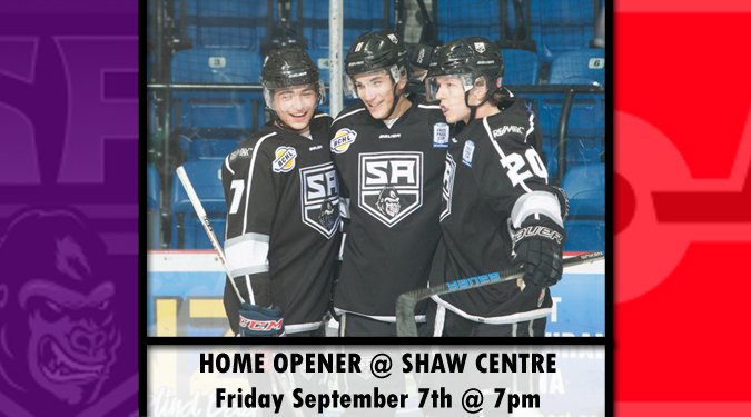SASilverbacks's tweet photo. GET YOUR TICKETS! Silverbacks host the @BCHLCentennials Friday night in the Shaw Centre to kick off the 2018/19 season! https://t.co/txvZwpuj3O