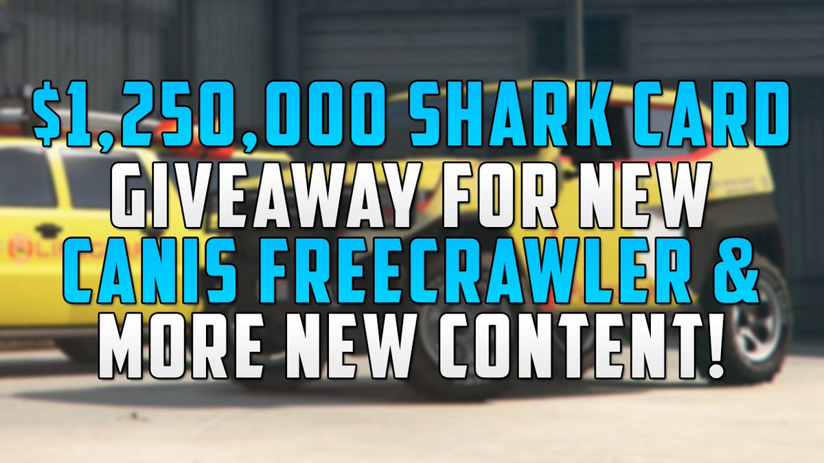 MrBossFTW's tweet image. $1,250,000 #GTAOnline Shark Card Giveaway For NEW Canis Freecrawler &amp;amp; MORE! 

1. RT This Tweet!
2. Follow Me @MrBossFTW!

Winner: Sunday September 9th, 2018!

#GTA5 #GTAV #GTA5Online