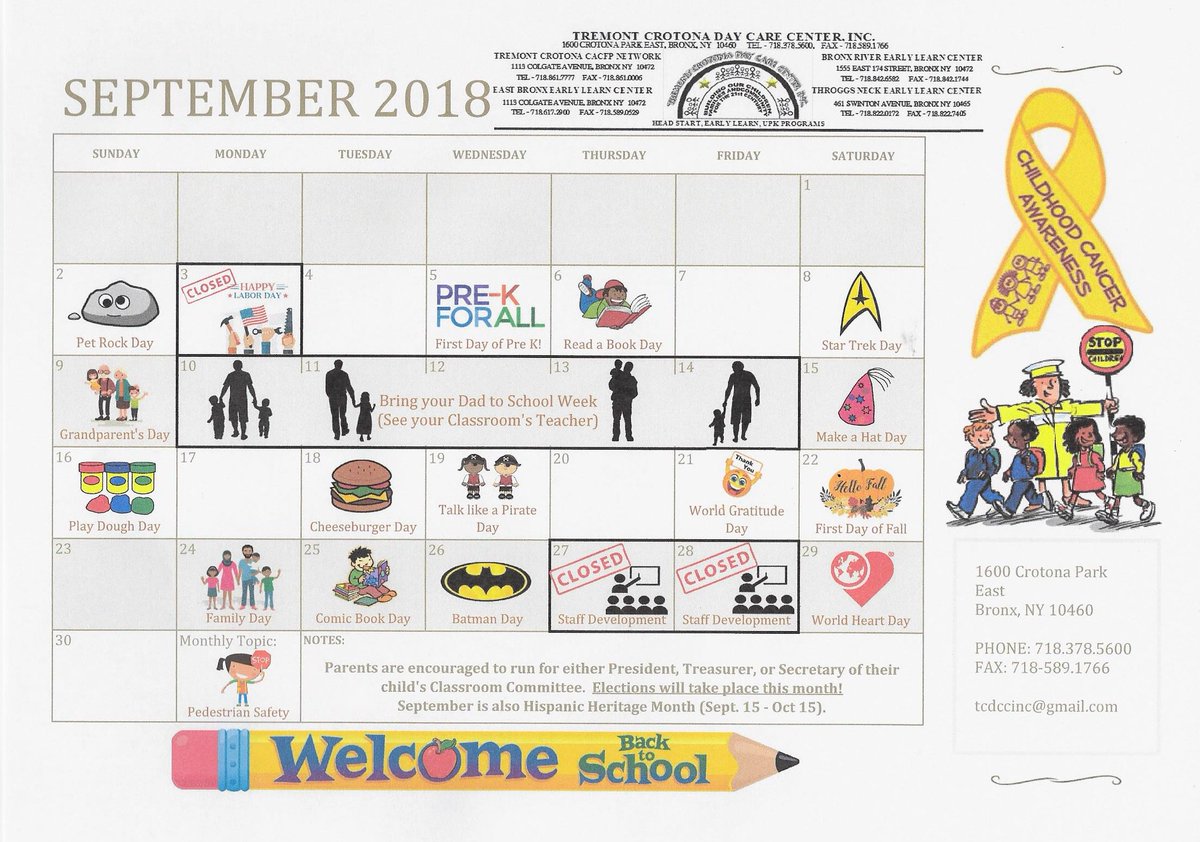 Happy New School Year everyone!  Take a look at what we have going on this month at TC!