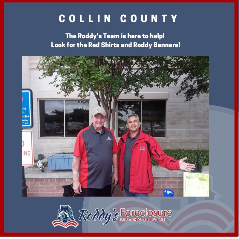 Our friendly Collin County team is ready to help you with all of your Auction and Foreclosure-related questions, just look for the red shirts!