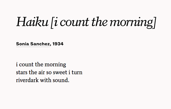 Happy birthday to Sonia Sanchez, recipient of the 2018 Wallace Stevens Award.  