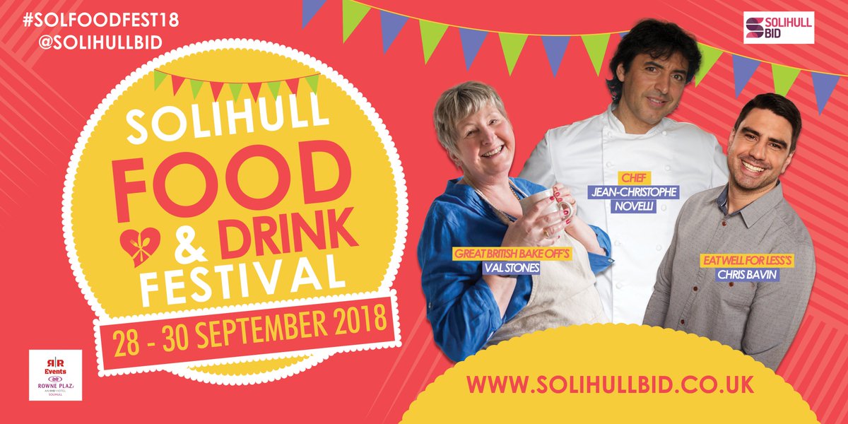 AmyyHubbard's tweet photo. Solihull Food and Drink Festival is on its way and I can't wait! See whats happening here https://t.co/a8ylhoJmLa and purchase tickets at https://t.co/KyQIRvtBrc @SolihullBID #insolihull #solfoodfest18 #tickets #chrisbavin #jeanchristophnovelli #valstones #celebrity #chef #foodie https://t.co/vFr8bEKW7K