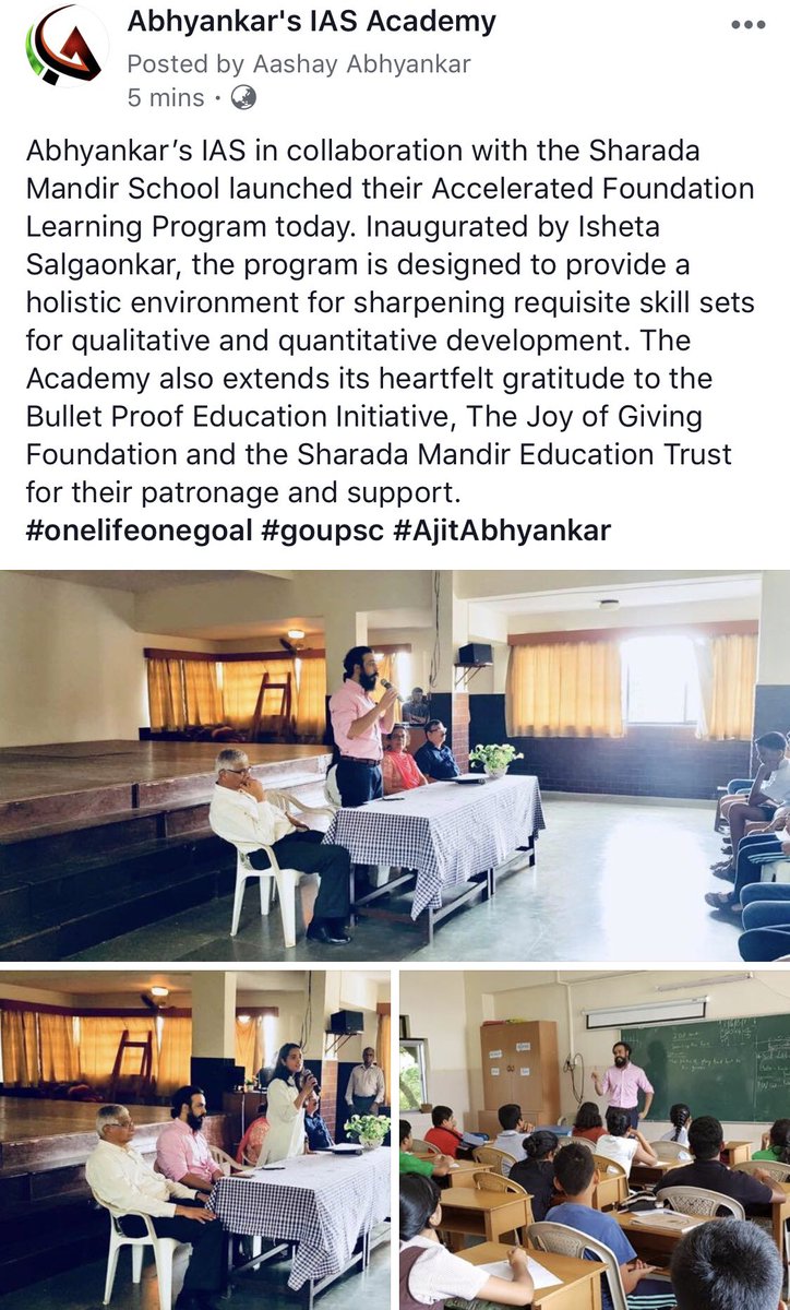 AbhyankarsIAS's tweet photo. Among other things, the most important one for the day! #onegoalonelife #goupsc https://t.co/JNYy6xiuo3