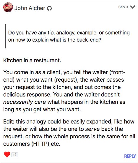 ThePracticalDev's tweet image. How to explain &quot;what is the back-end?&quot;

Full discussion here 👇
dev.to/aminarria/how-…