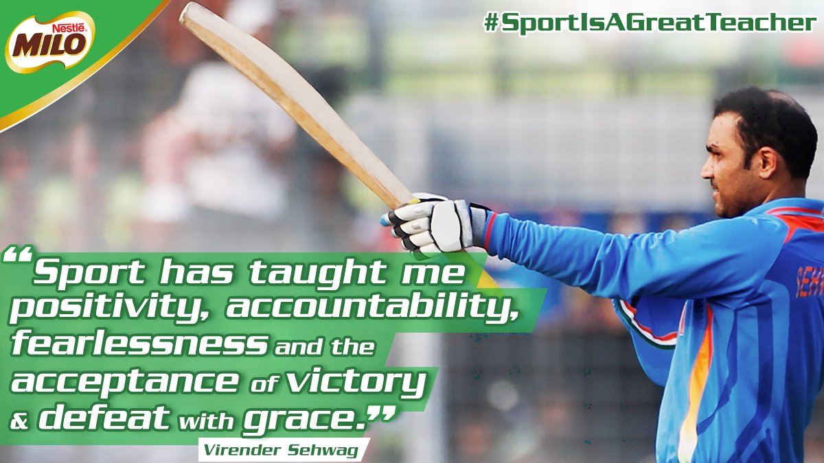 NestleMILOIndia's tweet image. Like @virendersehwag, tell us what Sport taught you and get a chance to win exciting gift vouchers this Teachers' Day! #SportIsAGreatTeacher #NestleMILO #HappyTeachersDay. T&C apply.