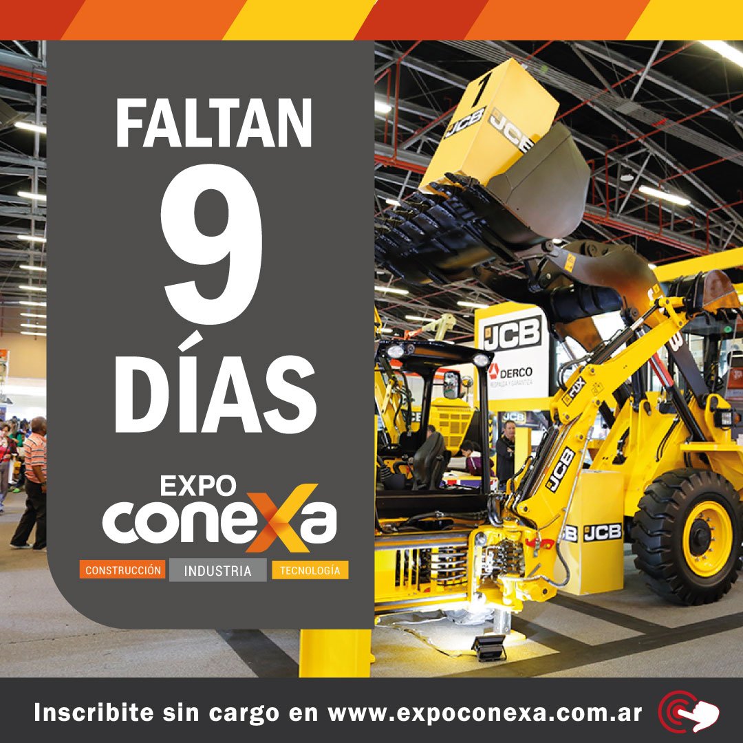 expoconexa's tweet photo. 🎉🎊 ¡¡9 DÍAS!! 😱 🎊🎉
A pocos días del inicio de Expo Conexa y no queremos que te quedes fuera. Inscribite SIN CARGO en https://t.co/8Ma7hyplo4 hasta el 12 de septiembre.
Te esperamos del 13 al 16 de septiembre en el @ArenaMaipu.
#expoconexa #experienciaconexa #construcción https://t.co/s9ze3RGudw