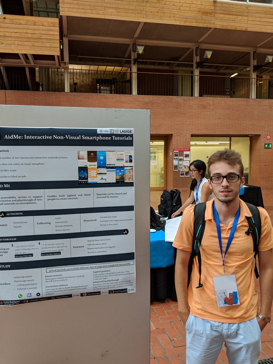tjvguerreiro's tweet photo. Could not make it to #MobileHCI2018 but our lab is very well represented with @andprodrigues and Diogo Branco. Glad they shared photos to make me jealous. If you are into mobile accessible computing or data-driven healthcare, please nag them! Enjoy! #techandpeoplelab #LisbonHCI https://t.co/2BjzKqUdGA