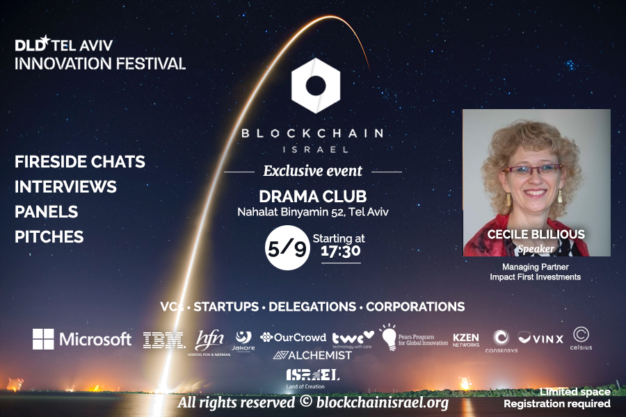 Impact1stInvest's tweet photo. Happy to participate in a panel on blockchain at the service of social impact. Come hear about how blockchain technology can improve the lives of people around the world and address some of the world's largest social issues.
Registration: https://t.co/bPd8GtfrlL
@DLDTelAviv https://t.co/QBLkwX1r9i