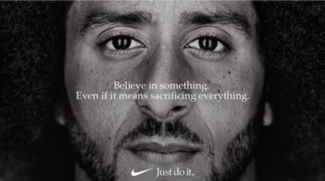 GabeHoff's tweet photo. Pat Tillman sacrificed everything. Colin Kaepernick is a millionaire crybaby whining about the consequences of his own actions.  Nike made the wrong choice! https://t.co/PUGjeSvIzh
