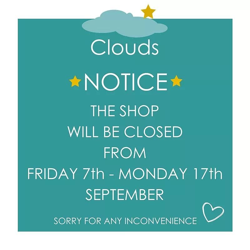 CloudsOnline's tweet photo. ⚠️⚠️Customer Notice⚠️⚠️

For those of you who have items put to one side don't forget we are closed for a holiday this month! If you need your items before the 17th of September then make sure you get in no later than 4:30pm Thursday 6th September! https://t.co/Dli92elmLU