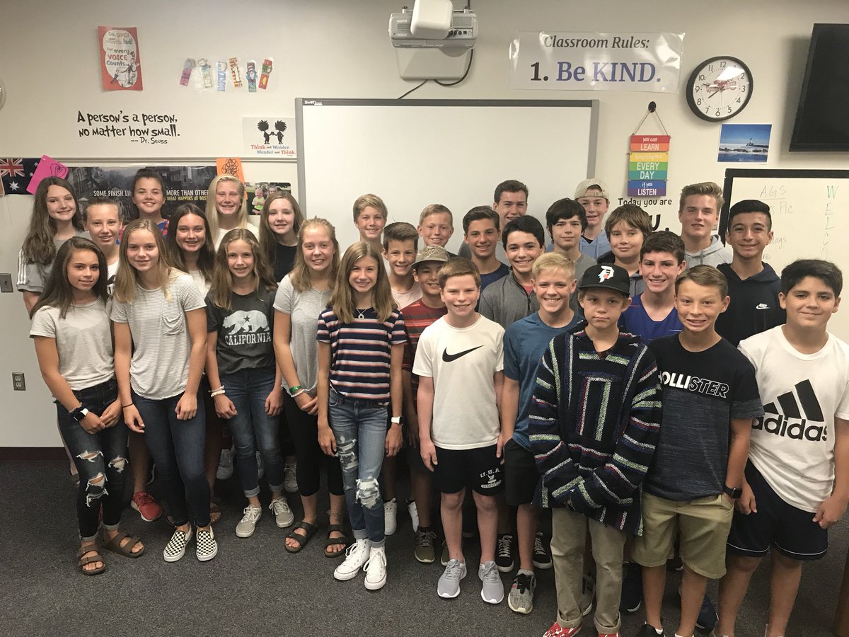 8th graders: 1st hour of the 1st day! They all made it to class on time 😊 #MWHSPride