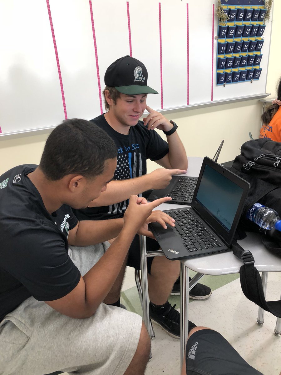 AbingtonHigh's tweet photo. A special thanks today to the APS IT department. Todayโs lap top distribution is going well! All student who have turned in their signed handbook form will bring their device home tonight! #onetooneschool #AHSsucces https://t.co/3sb0icoB9k