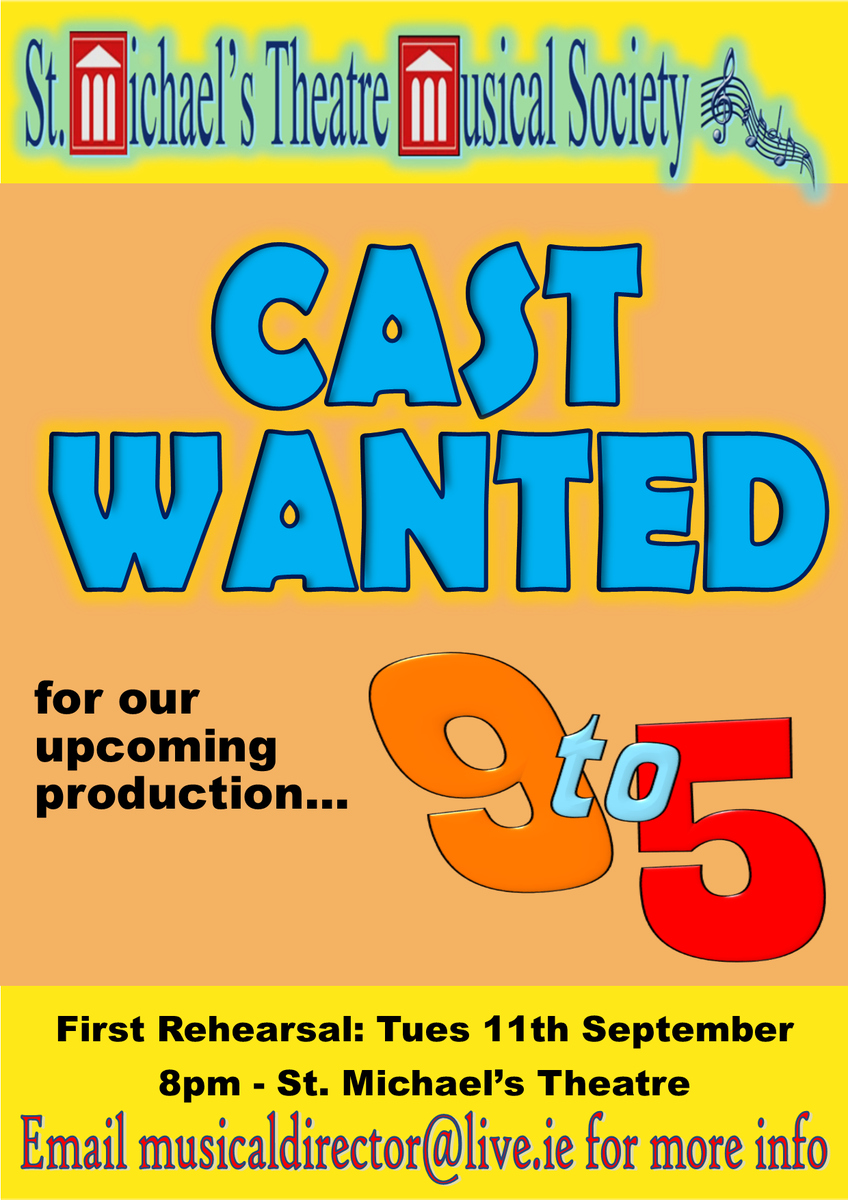 SMTMSshows's tweet photo. One week until rehearsals begin! :D Spread the word. Come one, come all. :D #smtms #9to5 #newross https://t.co/U4LoVbUlc2