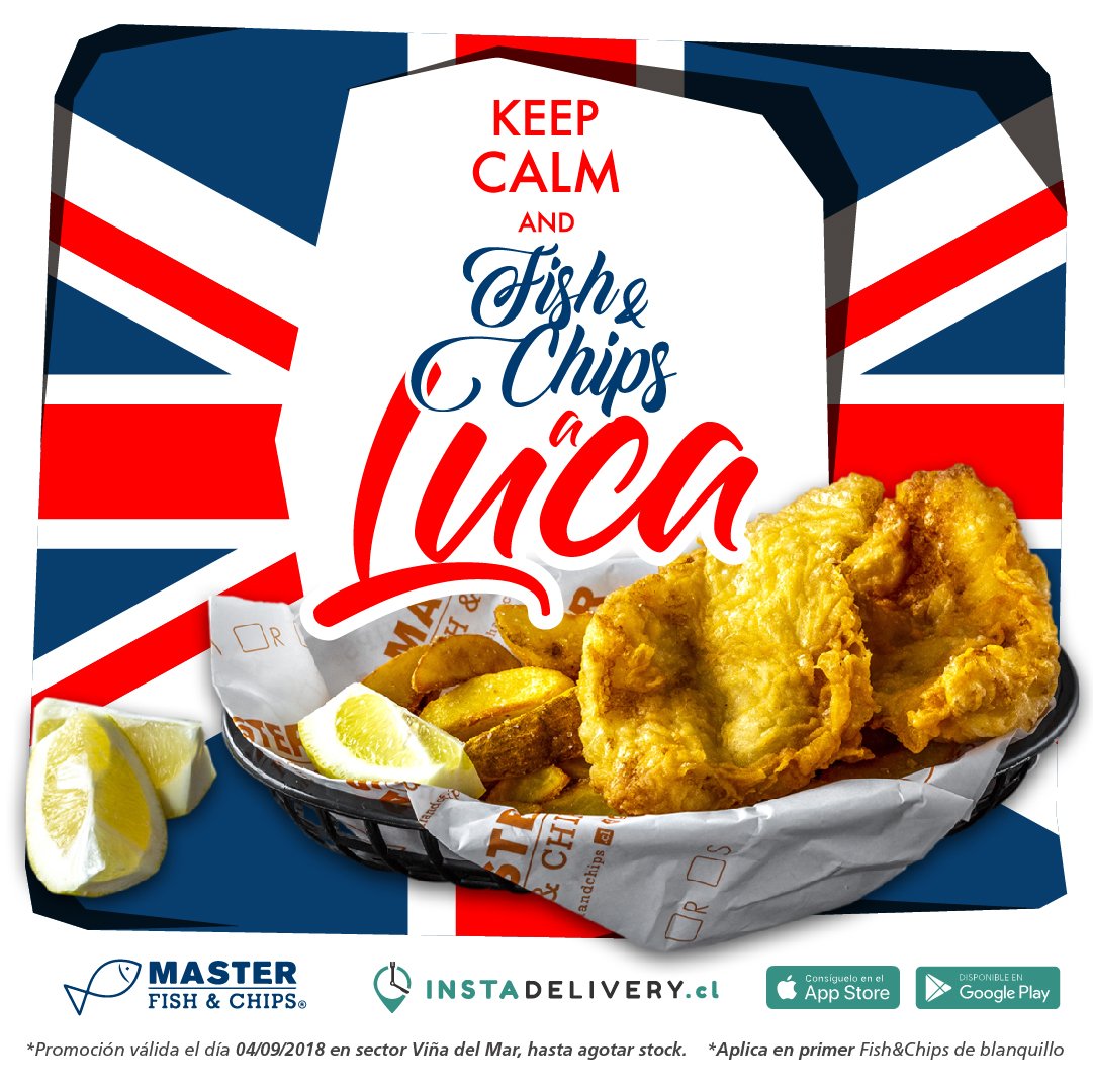 InstaDeliveryCL's tweet photo. Hoy va a ser un #FelizMartes  en #vinadelmar con la #promocion de @MasterFishChip e https://t.co/brPLbX62z1 tienen ara ti!! Un delicioso Fish &amp; Chips de Blanquillo a solo $1.000 pesos sin pagar el coste de envío 😍🎣🍟🚴‍♂️

#Delivery #Fish #aLuca #PROMO #Imperdible #foodlovers https://t.co/GZj40SC6Ar