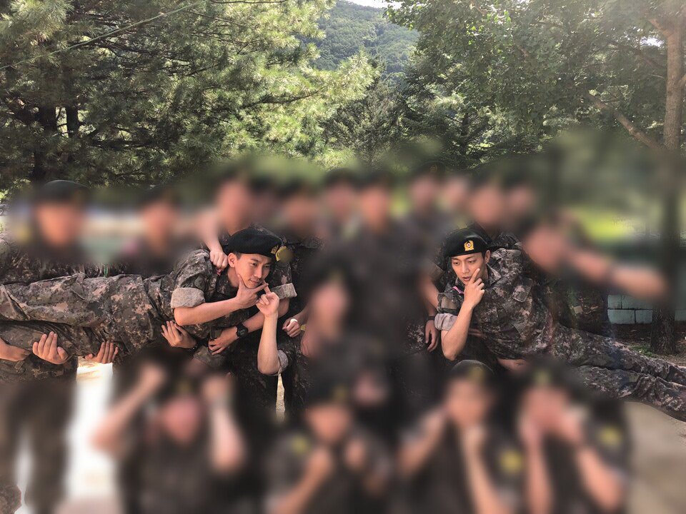 Day 014/593D-579090418It's Eunkwang's second week at the military! We are all relieved when saw this pictures of him. We miss you so much. : ( ( ( *** photo not mine ***