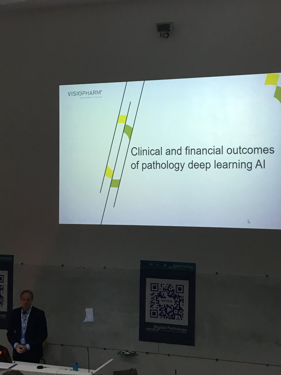 pathologistmag's tweet photo. Martin Kristensson from @Visiopharm rounds out today’s Pathology Transformation Event by discussing digital pathology from financial and deep learning perspectives #dPath18 https://t.co/Pc2daqo3EG