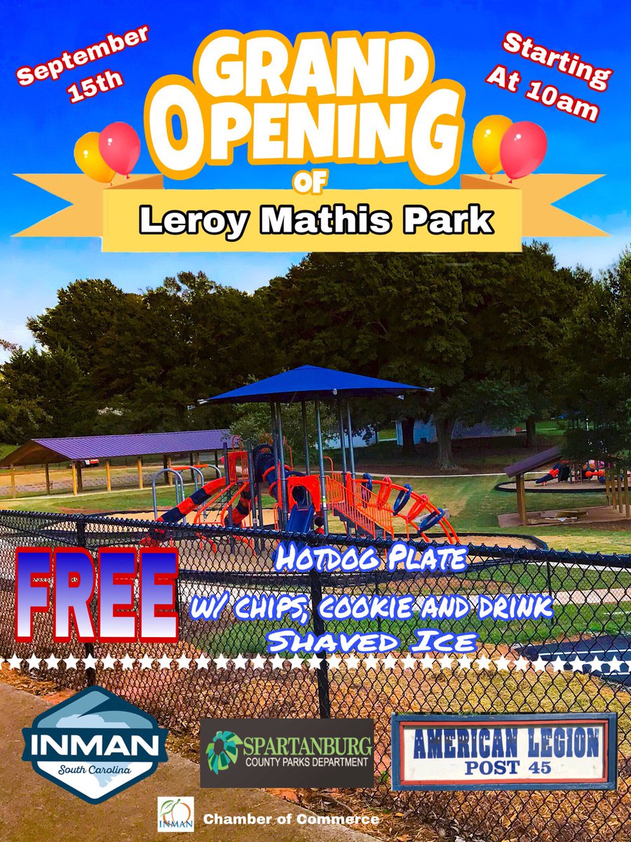 Come join us as we celebrate the grand opening of Mathis Park on Saturday, 9/15. Free hot dogs and refreshments. Please RSVP here: bit.ly/2CffxZ4