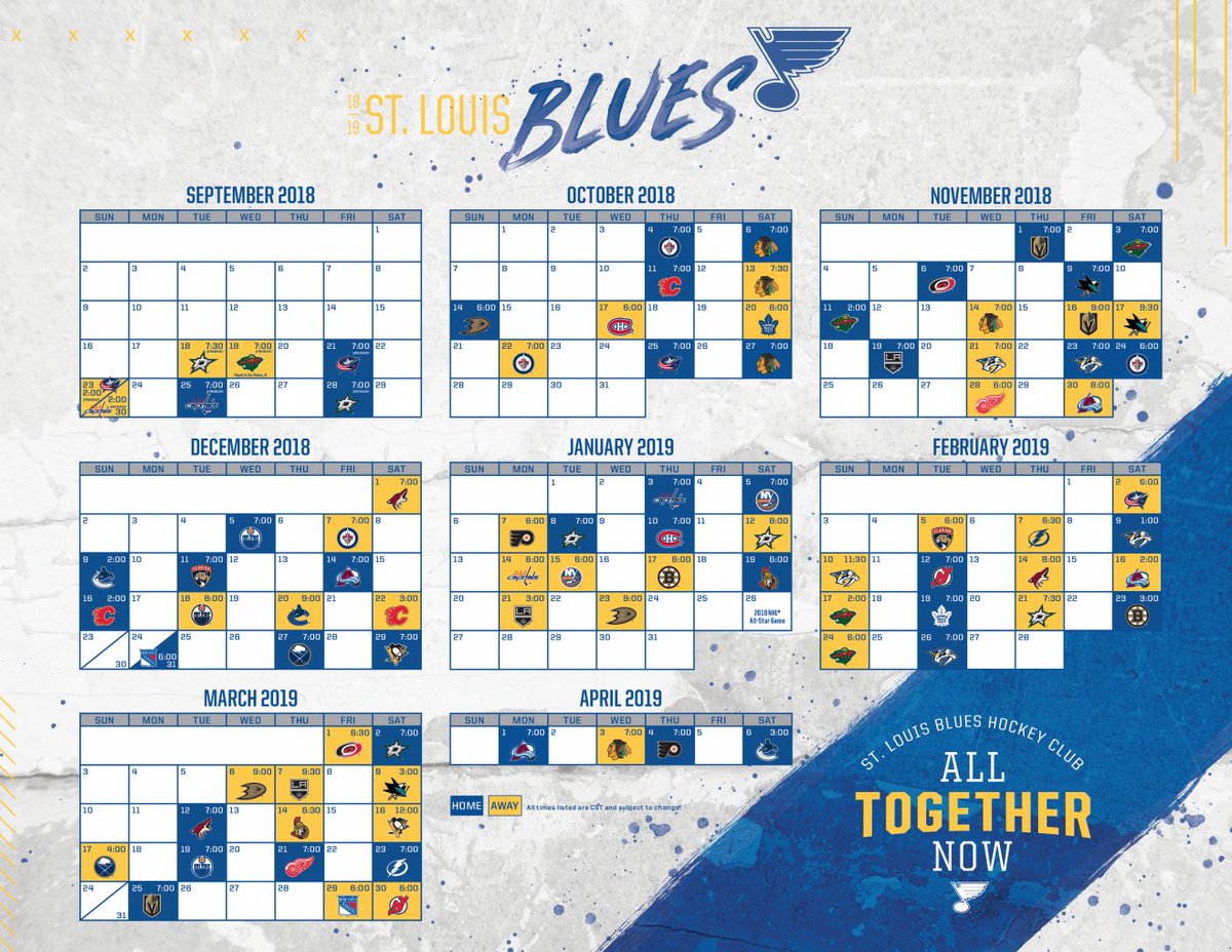 St Louis Blues Printable Schedule - Customize and Print