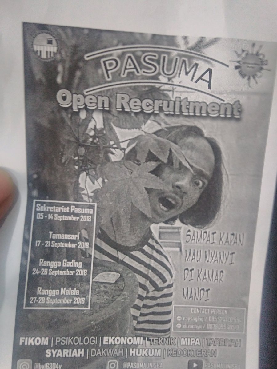Menurut saya inilah advertisement UKM paling menarik di @kominpro_unisba
<a href="/pasumaunisba/">Paduan Suara Mahasiswa Unisba</a> @kominpro_unisba