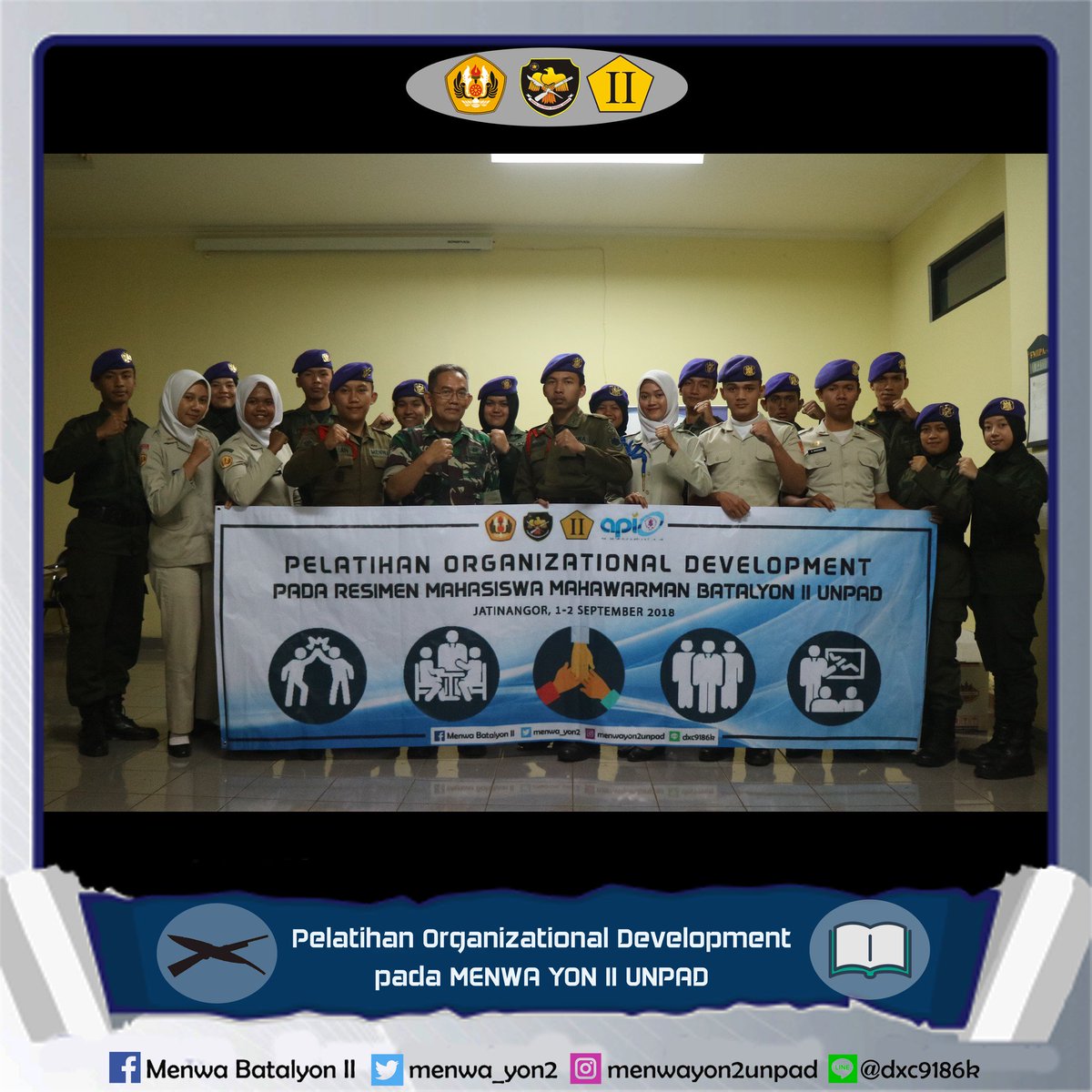 Dr. Arief Budiyarto, DESS dan Ibu Anastasia Wulandari M.Psi, yang telah berkenan memberikan ilmunya, tentunya ini sangat bermanfaat bagi para anggota untuk menjalani kegiatan berorganisasi.

Diskusi mengenai analisi SWOT di Menwa Batalyon II Unpad !!BRAVO YON II!!