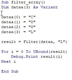 vbapower's tweet image. Filter an Array