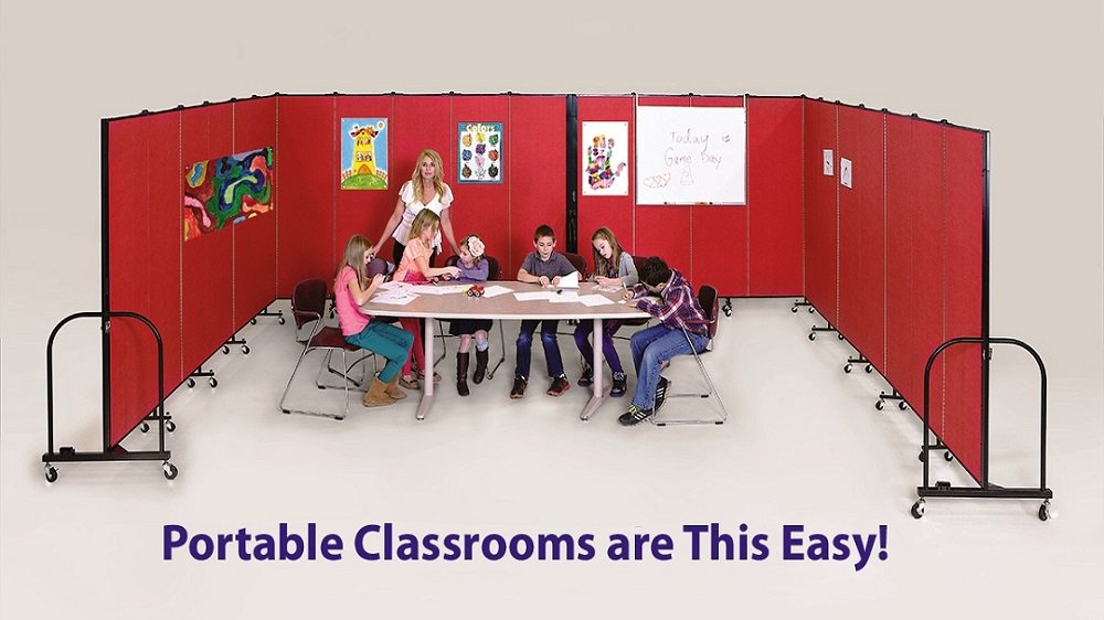 Screenflex's tweet image. Try out our sound absorbing, movable walls to create additional classrooms.  Choose your length and color.  scrnflx.us/2Q29WZ3