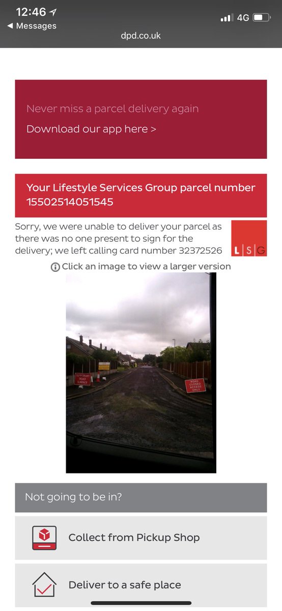 TobyArcher's tweet photo. Beyond hacked off with @DPDgroup_news - I get sent this picture saying delivery was attempted when it wasn’t. Shocking service. Good luck trying to get hold of them too... #dpd #badservice #letdown #unhappycustomer https://t.co/cTjm1yUQDK