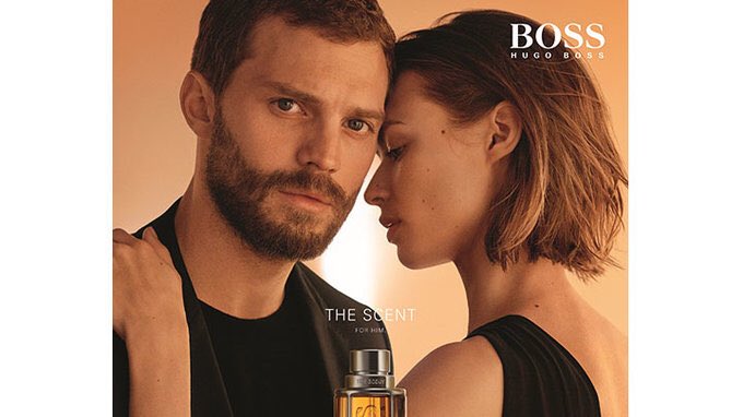 EverythingJDcom's tweet image. Not larger, but a fuller version of this promo photo for Boss The Scent #JamieDornan #BirgitKos