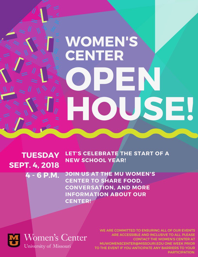 MUWomensCenter's tweet image. Free anytime from 4-6pm today? Come hangout with WC staff, eat some free food, and learn about our Center!