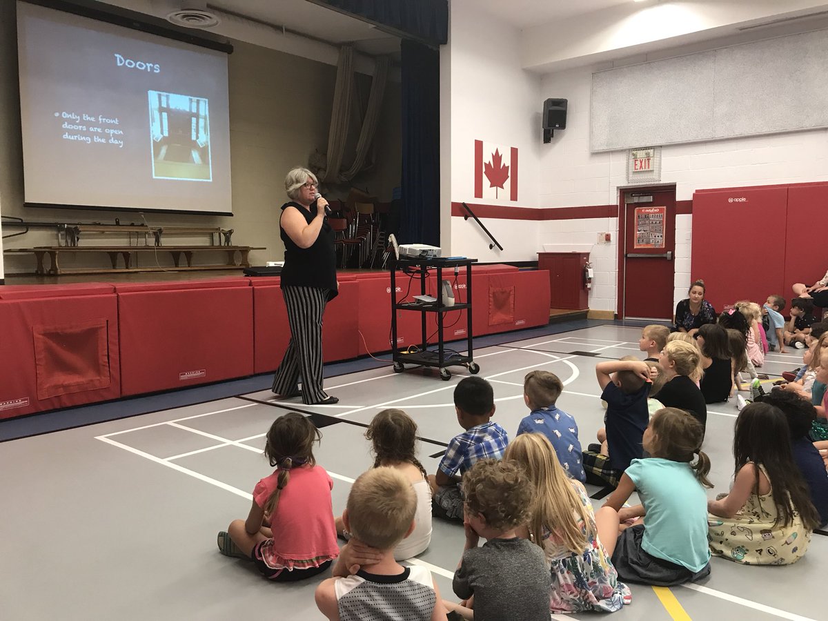 Mme Young kicking off our welcome back assembly!