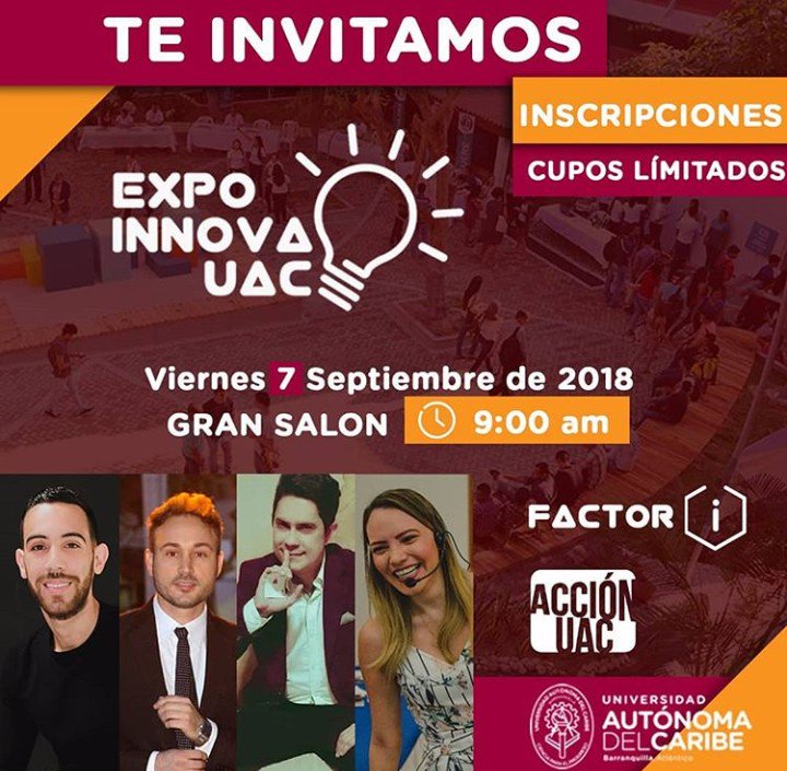 accionuac's tweet photo. ¿Quieres asistir a EXPO INNOVAUAC y ganar conocimiento acerca del emprendimiento?

Ingresa a nuestra cuenta de instagram Accionuac y sigue todas las indicaciones en el último post, solo 50 cupos disponibles. https://t.co/M6NqKNUrGM