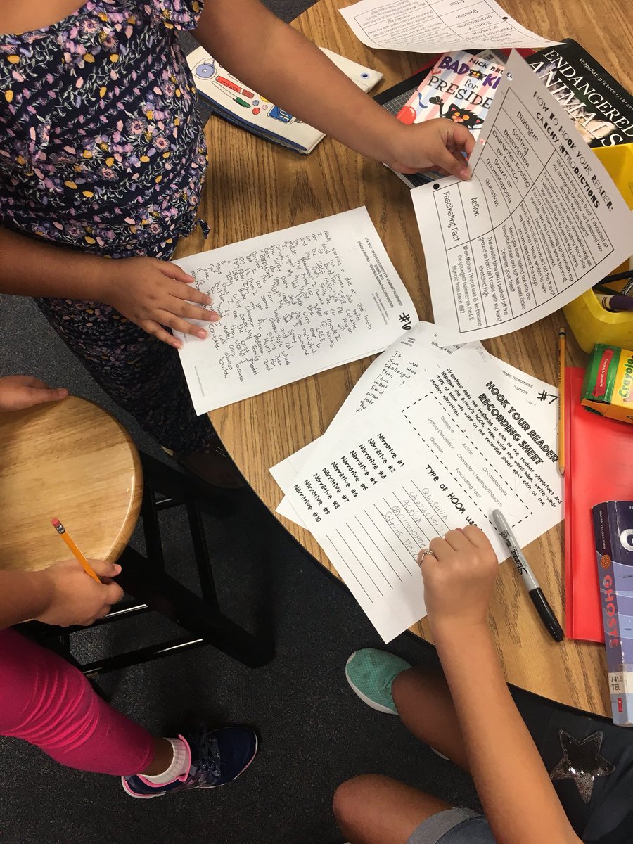 chandler_ladd's tweet photo. Taking a look at STAAR released stories to analyze how other 4th graders hooked the reader! #writingtips #hookyourreader @webbcubs https://t.co/kM8uvkUZtt