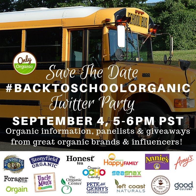 onlyorganic's tweet image. Party bus at 5 pm PST #backtoschoolorganic @ForagerProject @UncleMatts @HonestTea @lundbergfarms @OrganicCenter @HappyFamily @seasnax @annieshomegrown @DrinkOrgain @tradmedicinals @OchoCandy @Stonyfield @AmysKitchen @goodculturefood @peteandgerrys  @LeftCoastFoods RT!