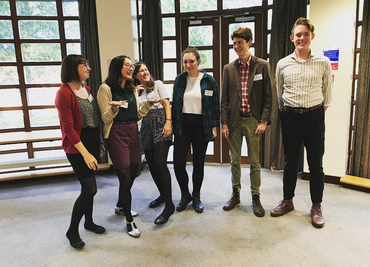 emi_rowe's tweet photo. The @sound_symposium team demonstrating that we are much better at organising conferences than group photos #sympsound 🎧 https://t.co/iThCqgjB8x