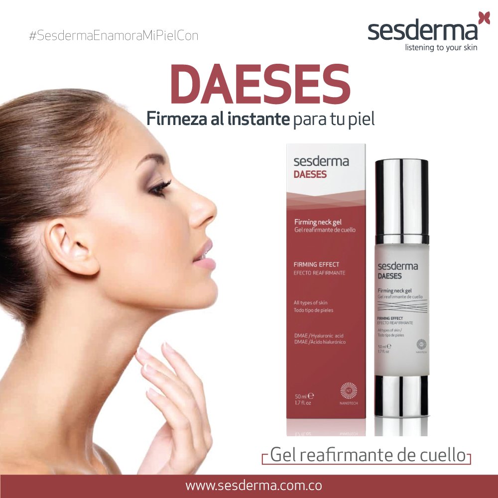 SesdermaCol's tweet photo. #DAESES pone a tu alcance toda su potencia para que consigas una piel más tersa al instante en tu cuello. ¡Piel flácida nunca más! 
No te quedes con la curiosidad y conoce más del producto aquí: https://t.co/XlTMkTxq2x  
#SesdermaEnamoraMiPielCon
#EscuchamosAtuPiel https://t.co/sJvN4Ym9K1